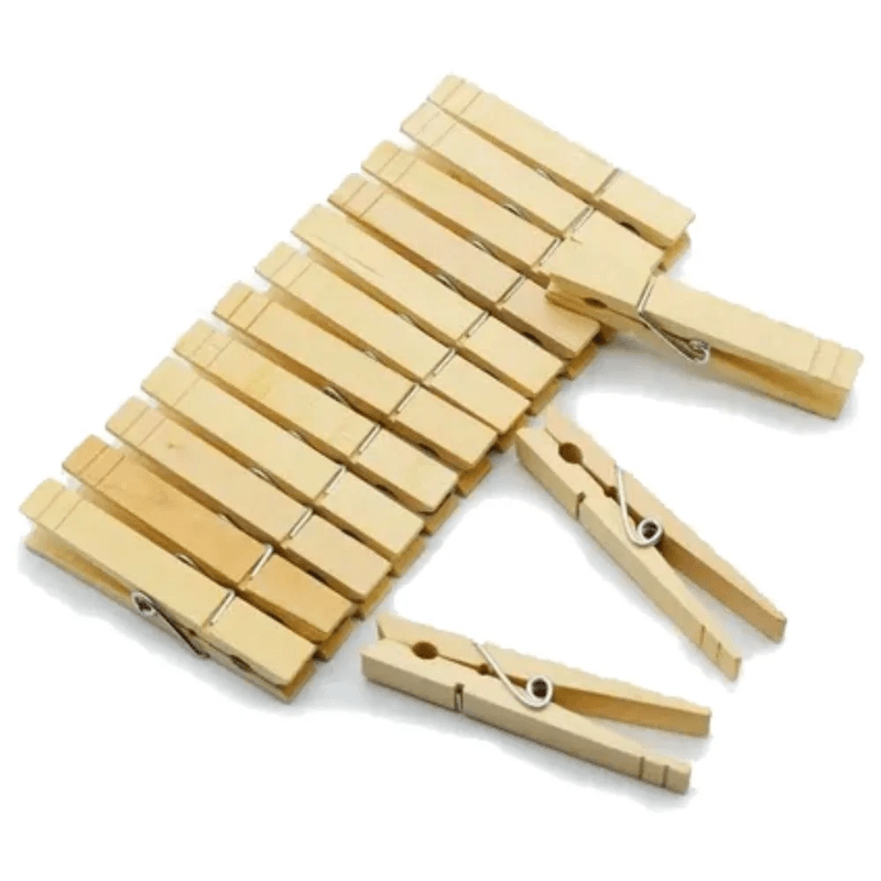 Prendedor p/ Roupas de Madeira c/12